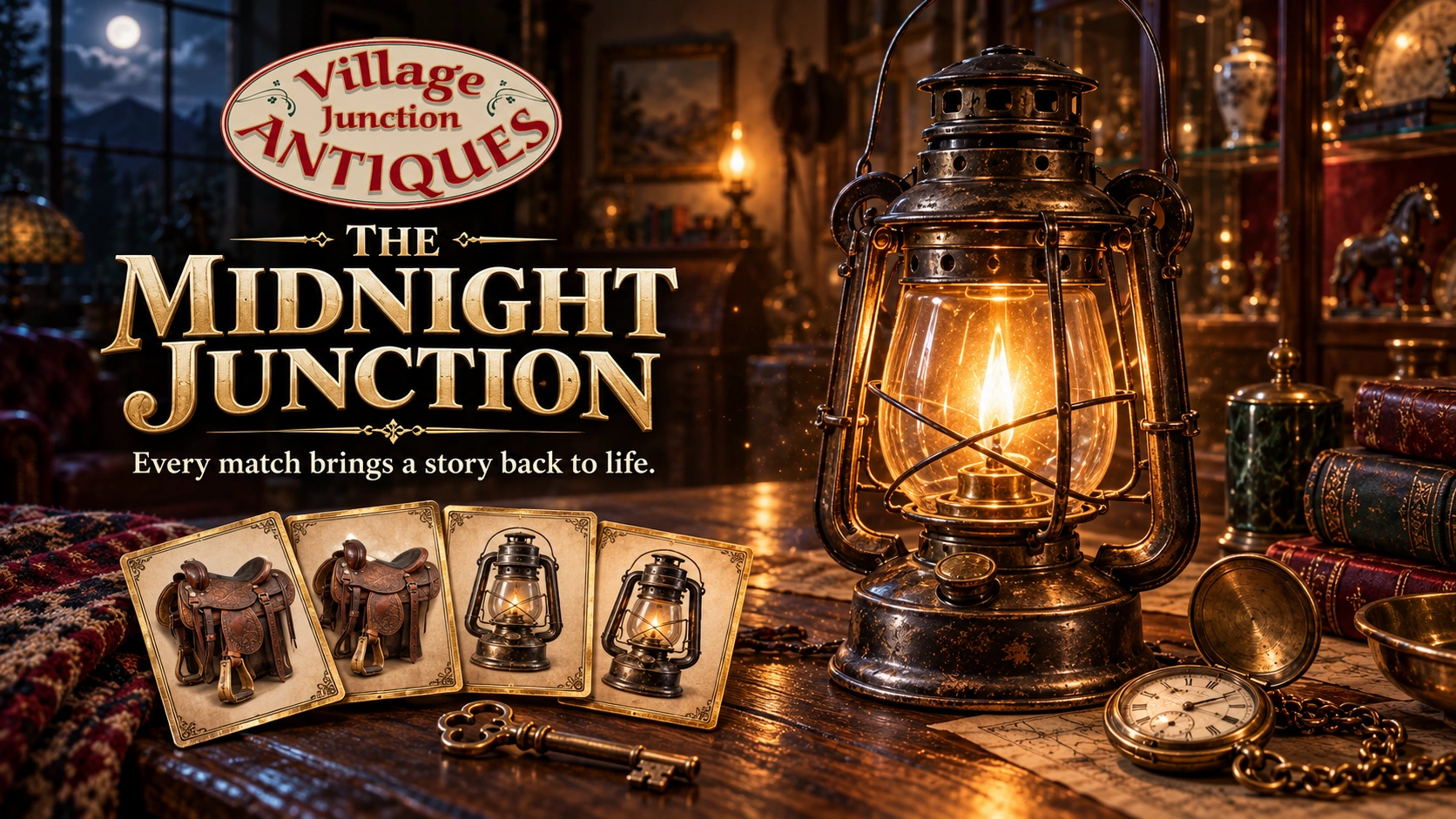 The Midnight Junction cinematic antique adventure artwork